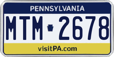 PA license plate MTM2678