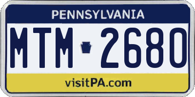 PA license plate MTM2680