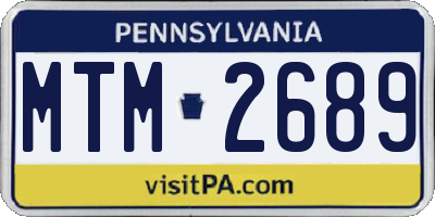 PA license plate MTM2689