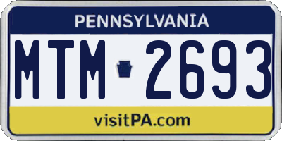 PA license plate MTM2693