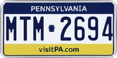 PA license plate MTM2694