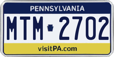 PA license plate MTM2702