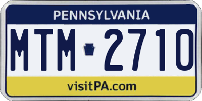 PA license plate MTM2710