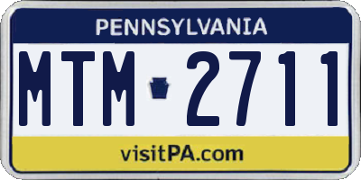 PA license plate MTM2711