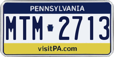 PA license plate MTM2713