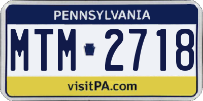 PA license plate MTM2718
