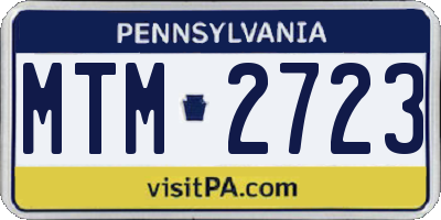 PA license plate MTM2723