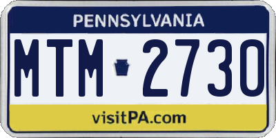PA license plate MTM2730