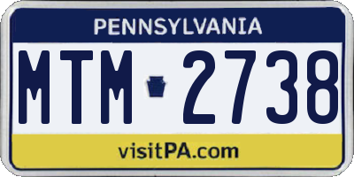 PA license plate MTM2738