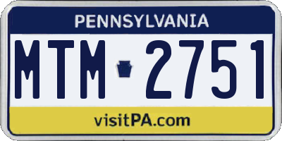 PA license plate MTM2751