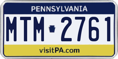 PA license plate MTM2761