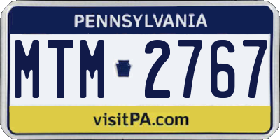 PA license plate MTM2767