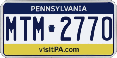 PA license plate MTM2770