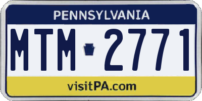 PA license plate MTM2771