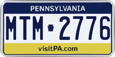 PA license plate MTM2776