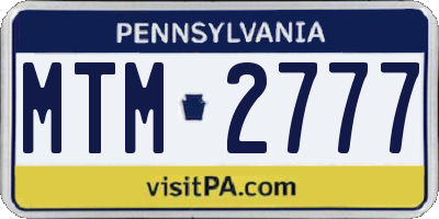PA license plate MTM2777