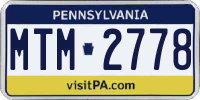 PA license plate MTM2778