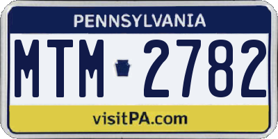 PA license plate MTM2782