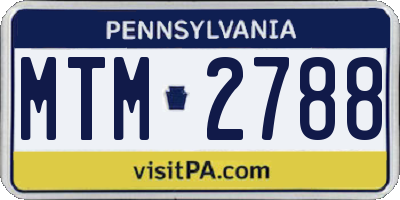 PA license plate MTM2788