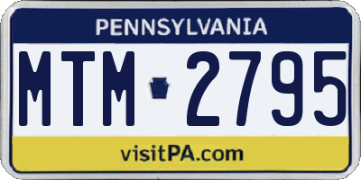 PA license plate MTM2795
