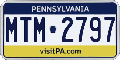 PA license plate MTM2797