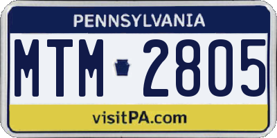 PA license plate MTM2805