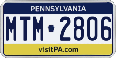 PA license plate MTM2806