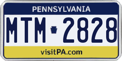 PA license plate MTM2828