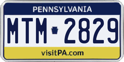 PA license plate MTM2829