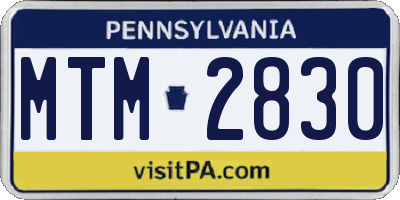 PA license plate MTM2830