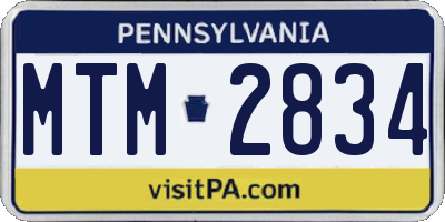 PA license plate MTM2834