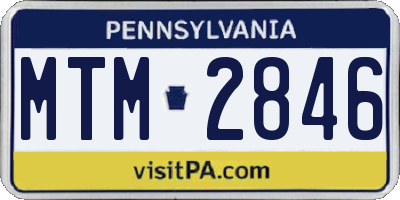 PA license plate MTM2846