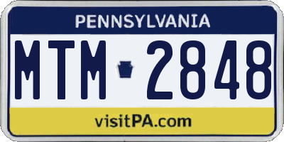 PA license plate MTM2848