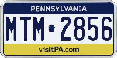 PA license plate MTM2856