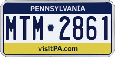 PA license plate MTM2861