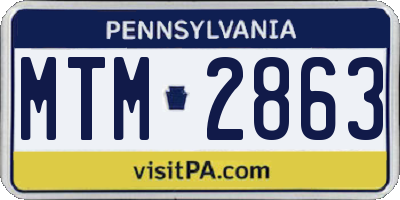 PA license plate MTM2863