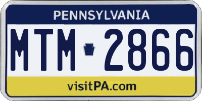 PA license plate MTM2866