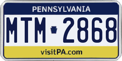 PA license plate MTM2868