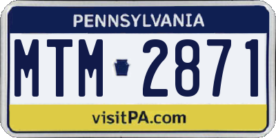 PA license plate MTM2871