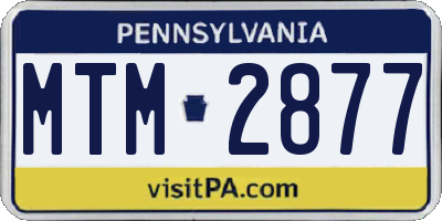 PA license plate MTM2877