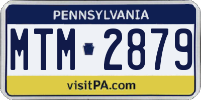 PA license plate MTM2879
