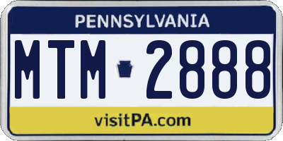 PA license plate MTM2888