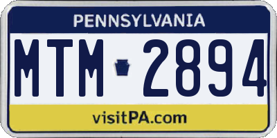 PA license plate MTM2894