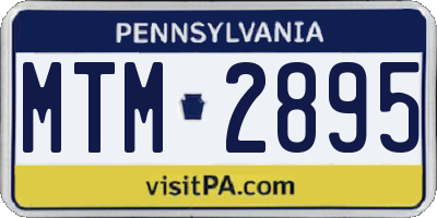 PA license plate MTM2895
