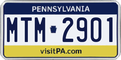 PA license plate MTM2901