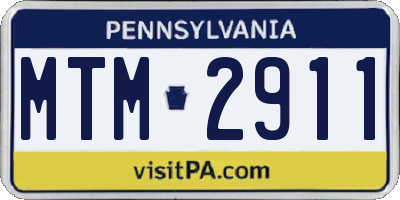 PA license plate MTM2911