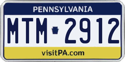 PA license plate MTM2912
