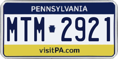 PA license plate MTM2921