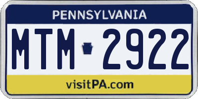 PA license plate MTM2922