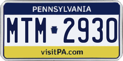 PA license plate MTM2930